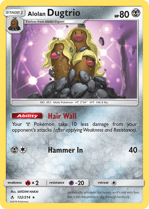 Alolan Dugtrio (122/214) [Sun & Moon: Unbroken Bonds] 
