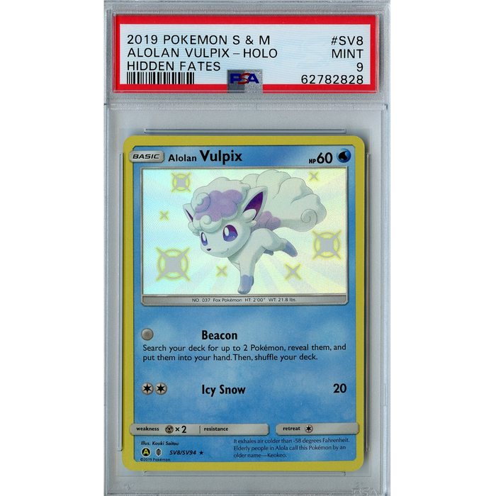 Alolan Vulpix (SV8/SV94) - Holo Rare - Hidden Fates [PSA 9] 