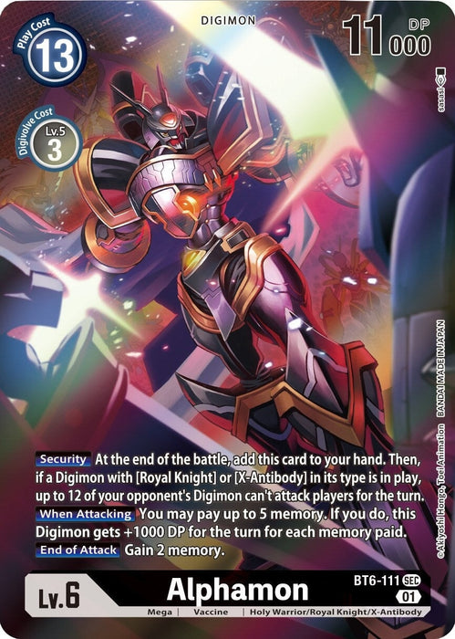Alphamon (Alternate Art) (BT6-111 SEC) 