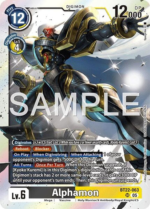 Alphamon (#BT22-063 SR) (Cyber Eden) Near Mint Foil 