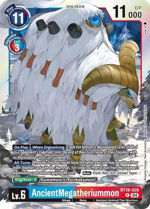 AncientMegatheriummon (#BT18-028 R) (Release Special Booster 2.0) Near Mint Foil 