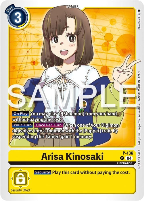 Arisa Kinosaki (Digimon Liberator Promotion Pack) (#P-136 P) (Digimon Promotion Cards) Near Mint 