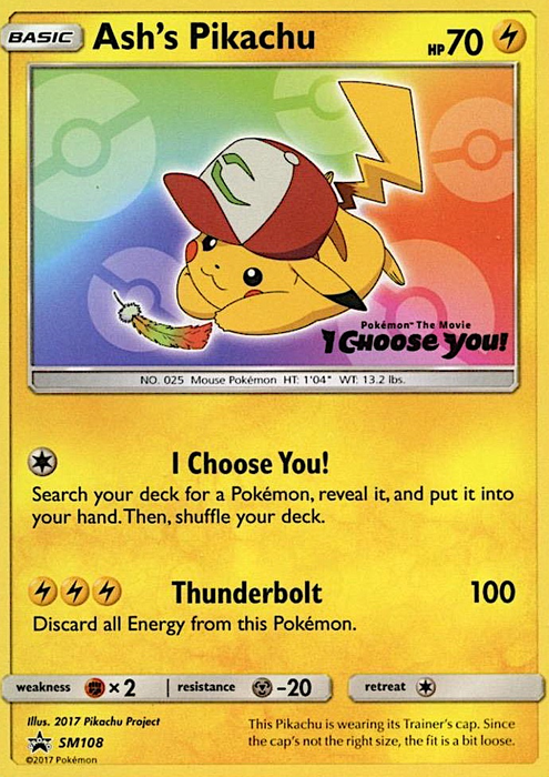 Ash's Pikachu (SM108) [Sun & Moon: Black Star Promos] 
