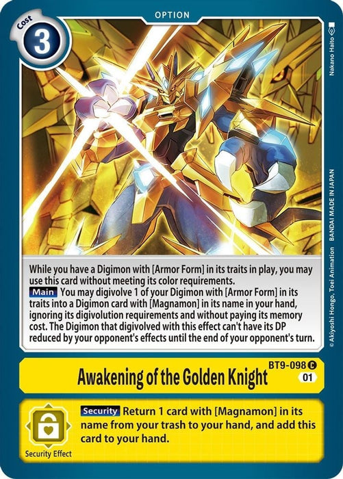Awakening of the Golden Knight (#BT9-098 C) (X Record) Near Mint 
