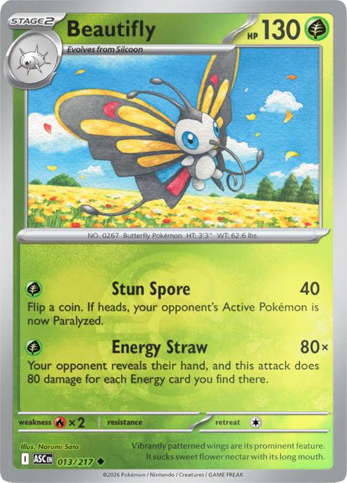 Beautifly - 013/217 (Love Ball) (013/217) [Mega Evolution: Ascended Heroes]