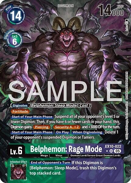 Belphemon: Rage Mode (Alternate Art) (EX10-022 SR) 