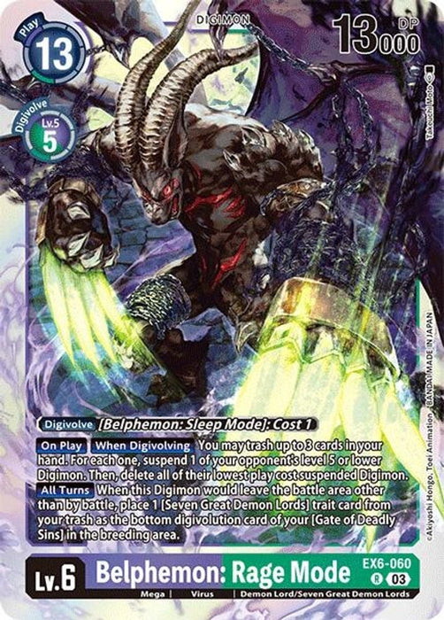 Belphemon: Rage Mode (#EX6-060 R) (Infernal Ascension) Near Mint Foil 