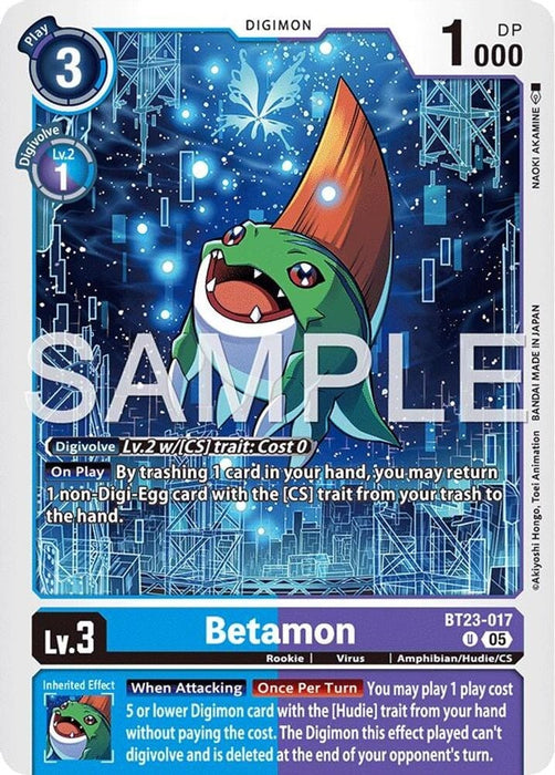 Betamon (#BT23-017 U) (Hackers' Slumber) Near Mint 