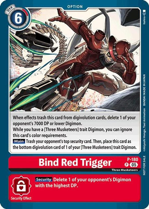 Bind Red Trigger (Store Tournament 2025 Vol.2 Participation Pack) (#P-180 P) (Digimon Promotion Cards) 