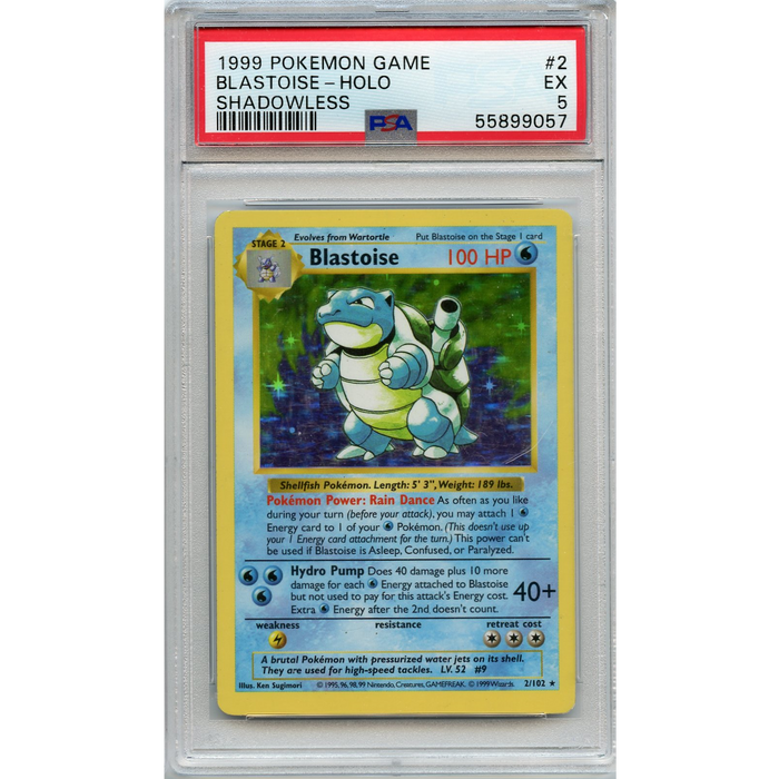 Blastoise (2/102) - Holo Rare (Shadowless) - Base Set [PSA 5] 