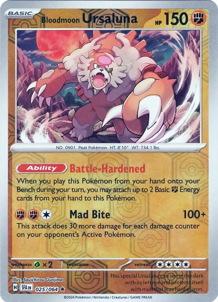 ursaluna v pokemon card value Bloodmoon Ursaluna (025/064) [Scarlet & Violet: Shrouded Fable] — Manta  Trading
