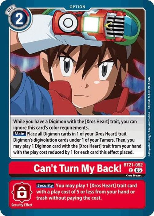 Can't Turn My Back! (#BT21-092 C) (World Convergence) Near Mint 