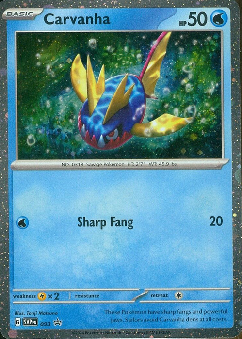 Carvanha (093) (Cosmos Foil) [Scarlet & Violet: Black Star Promos] 