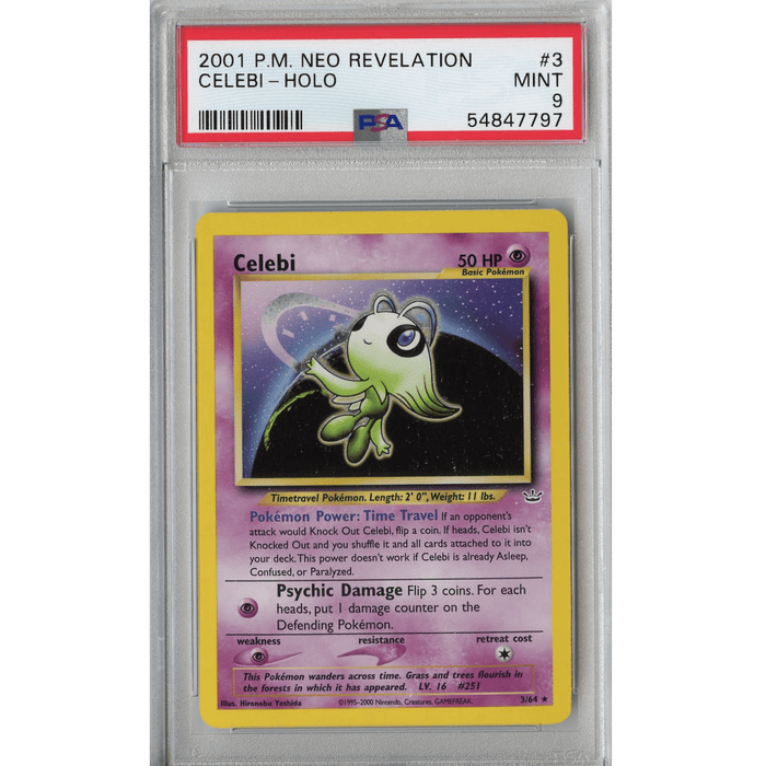 Celebi (3/64) - Holo Rare - Neo Revelation [PSA 9] 