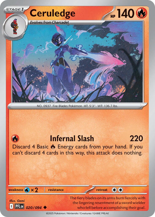 Ceruledge (020/094) [Mega Evolution: Phantasmal Flames] 