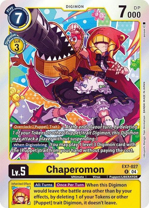 Chaperomon (#EX7-027 R) (Digimon LIBERATOR) Near Mint Foil 
