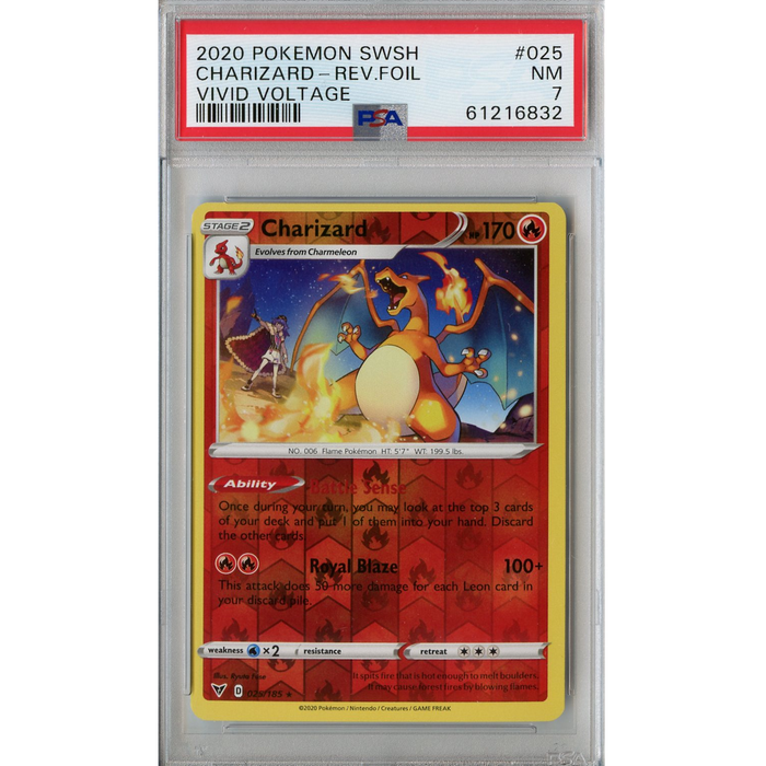 Charizard (025/185) - Reverse Holo Rare - Vivid Voltage [PSA 7] 