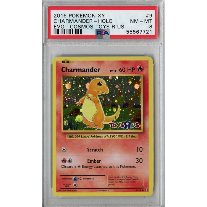 Charmander (9/108) - Cosmos Holo - Toys R Us Promo [PSA 8] 