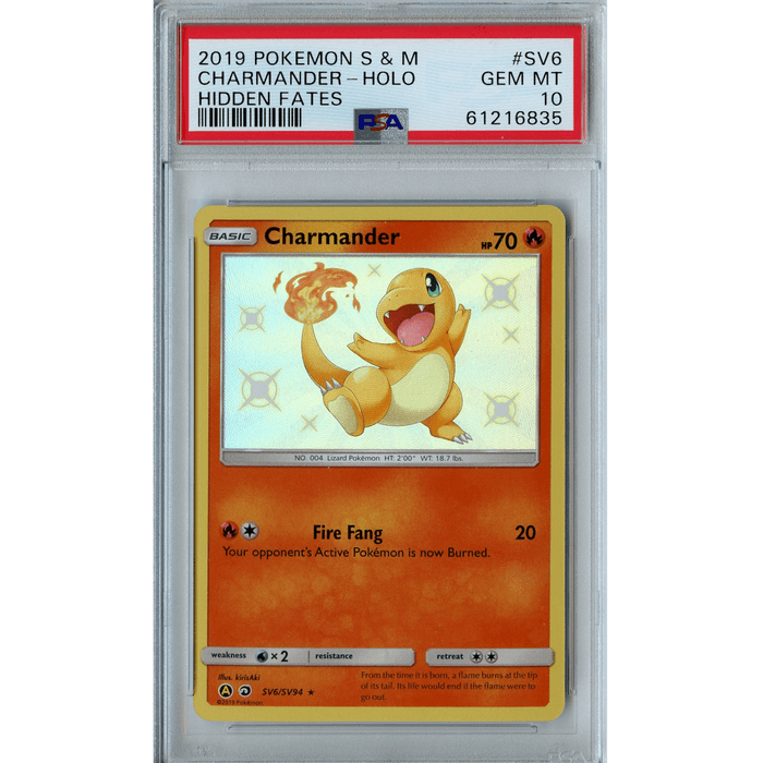 Charmander (SV6/SV94) - Holo Rare - Hidden Fates [PSA 10] 