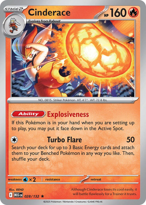 Cinderace (028/132) [Mega Evolution: Base Set] 