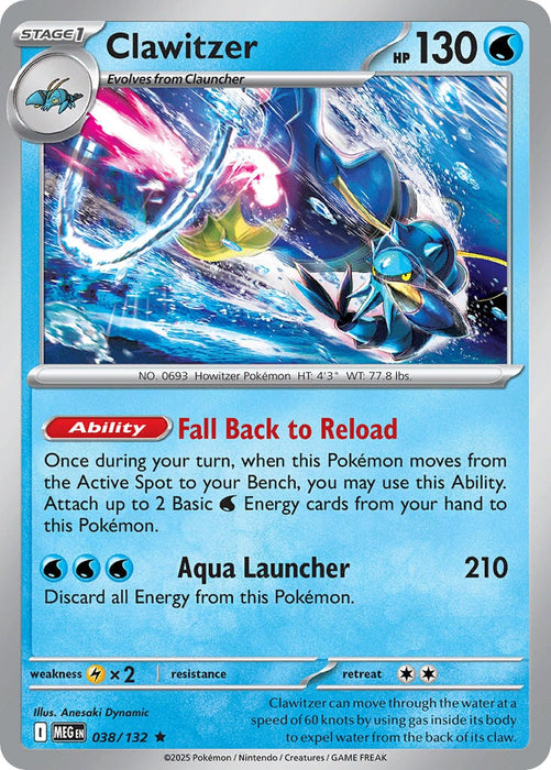 Clawitzer (038/132) [Mega Evolution: Base Set] 