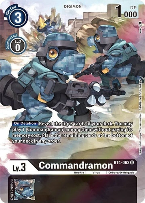Commandramon (Alternate Art) (#BT4-063 R) (Dimensional Phase) Near Mint Foil 