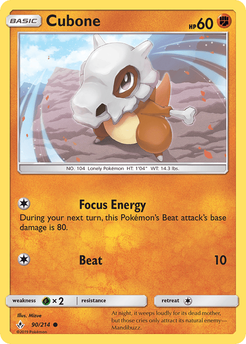 Cubone (90/214) [Sun & Moon: Unbroken Bonds] 