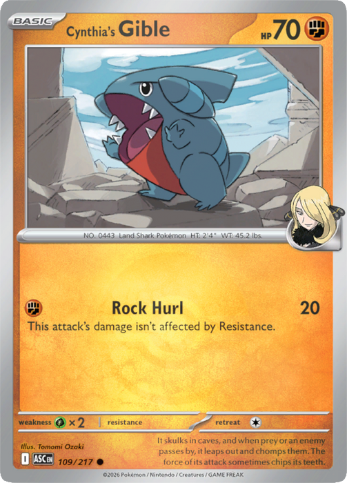 Cynthia's Gible (Poke Ball) (109/217) [Mega Evolution: Ascended Heroes]