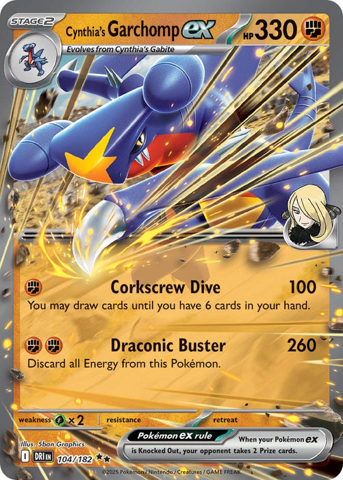 Cynthia's Garchomp ex (104/182) [Scarlet & Violet: Destined Rivals] 