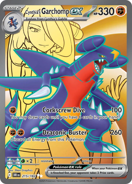Cynthia's Garchomp ex (215/182) [Scarlet & Violet: Destined Rivals] 