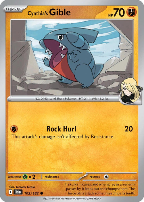Cynthia's Gible (102/182) [Scarlet & Violet: Destined Rivals] 