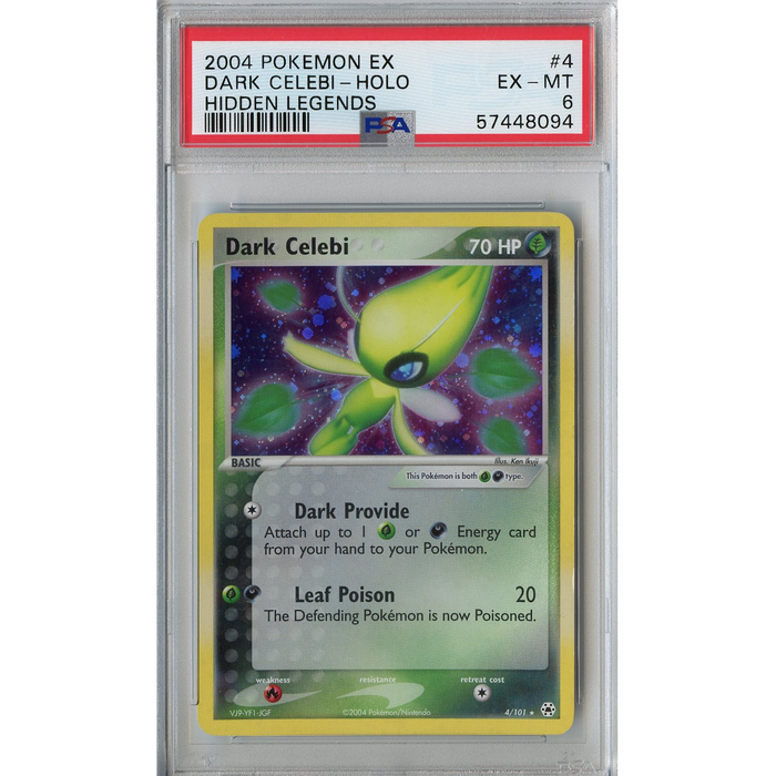 Dark Celebi (4/101) - Holo Rare - EX Hidden Legends [PSA 6] 