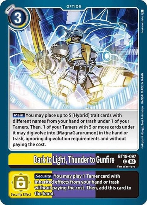 Dark to Light, Thunder to Gunfire (#BT18-097 C) (Release Special Booster 2.0) Near Mint 