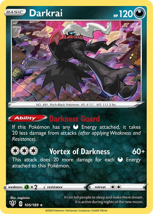 Darkrai (105/189) (Theme Deck Exclusive) [Sword & Shield: Darkness Ablaze] 