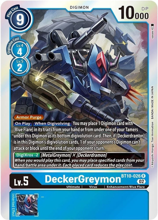 DeckerGreymon (#BT10-026 R) (Xros Encounter) Near Mint Foil 