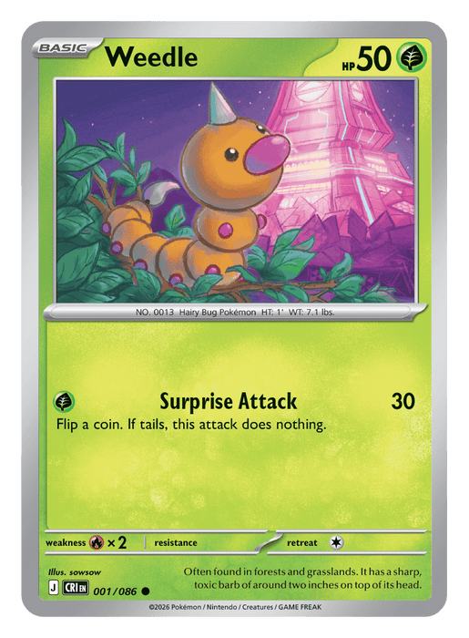 Image for Weedle (001/086) [Mega Evolution: Chaos Rising] - Pokemon