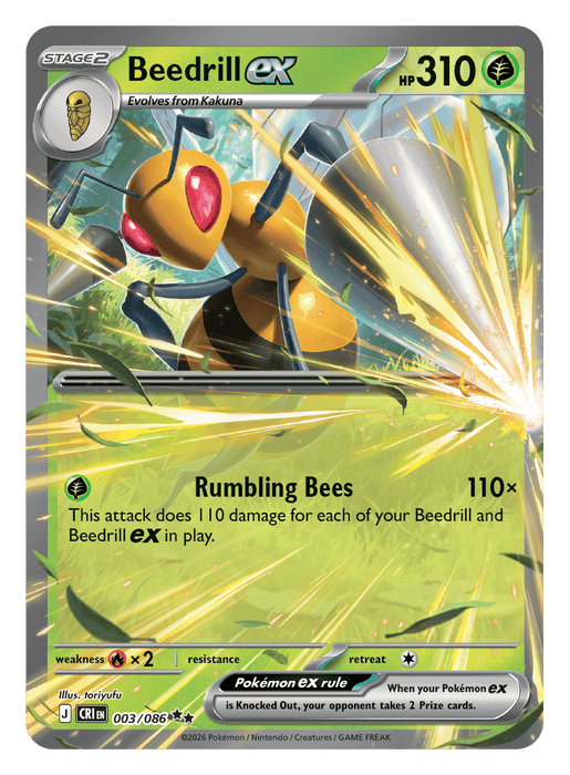 Image for Beedrill ex (003/086) [Mega Evolution: Chaos Rising] - Pokemon
