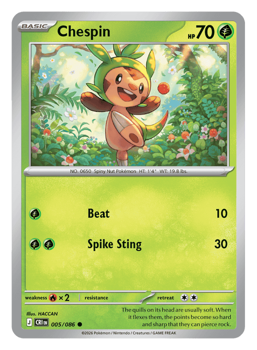 Image for Chespin (005/086) [Mega Evolution: Chaos Rising] - Pokemon