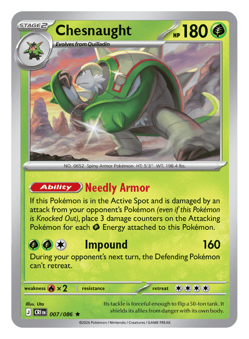 Image for Chesnaught (007/086) [Mega Evolution: Chaos Rising] - Pokemon