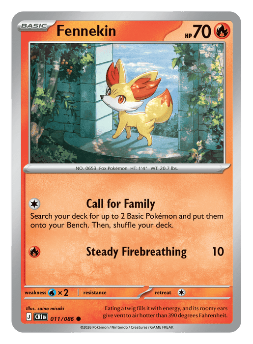 Image for Fennekin (011/086) [Mega Evolution: Chaos Rising] - Pokemon
