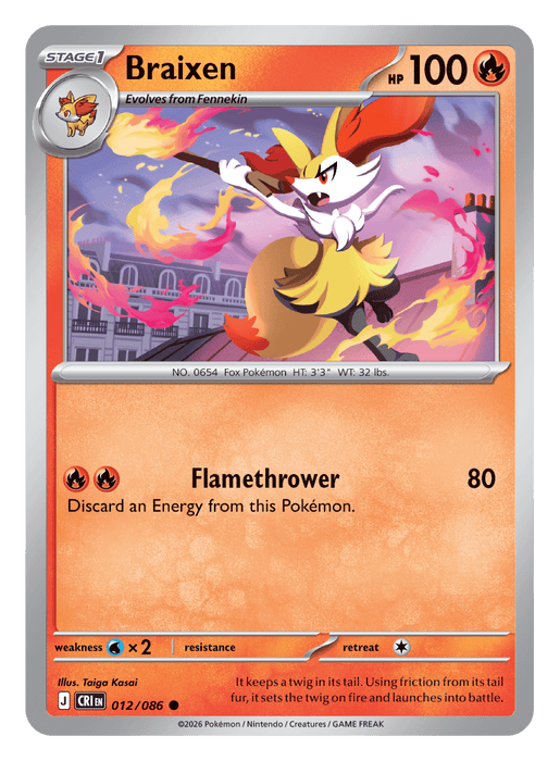 Image for Braixen (012/086) [Mega Evolution: Chaos Rising] - Pokemon