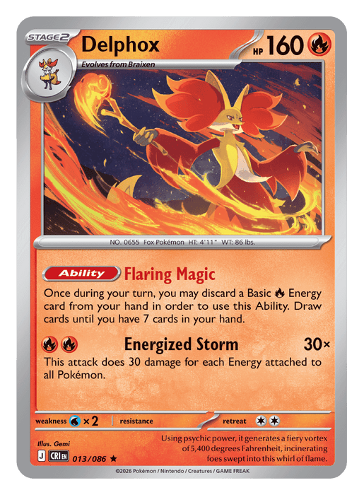 Image for Delphox (013/086) [Mega Evolution: Chaos Rising] - Pokemon