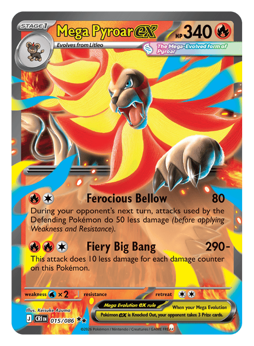 Image for Mega Pyroar ex (015/086) [Mega Evolution: Chaos Rising] - Pokemon