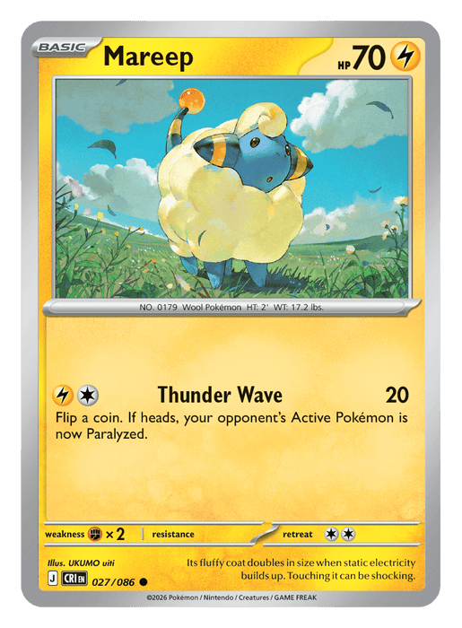 Image for Mareep (027/086) [Mega Evolution: Chaos Rising] - Pokemon