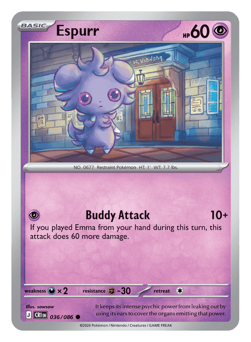 Image for Espurr (036/086) [Mega Evolution: Chaos Rising] - Pokemon