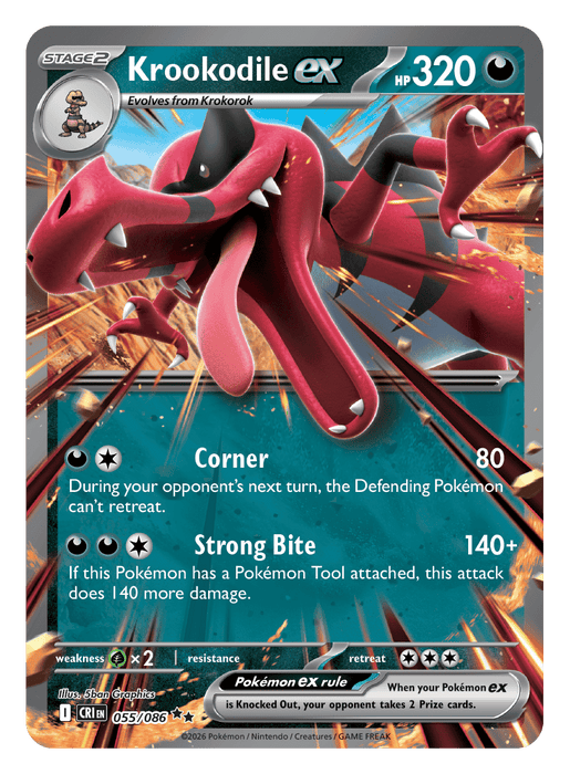 Image for Krookodile ex (055/086) [Mega Evolution: Chaos Rising] - Pokemon