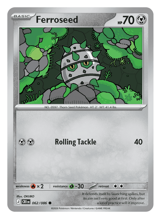 Image for Ferroseed (062/086) [Mega Evolution: Chaos Rising] - Pokemon