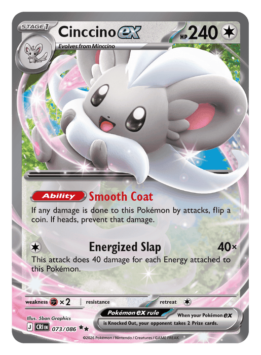 Image for Cinccino ex (073/086) [Mega Evolution: Chaos Rising] - Pokemon