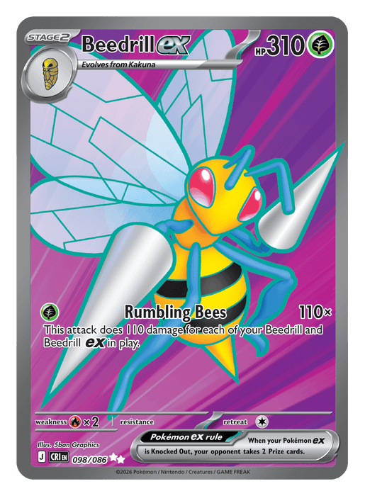 Image for Beedrill ex (098/086) [Mega Evolution: Chaos Rising] - Pokemon