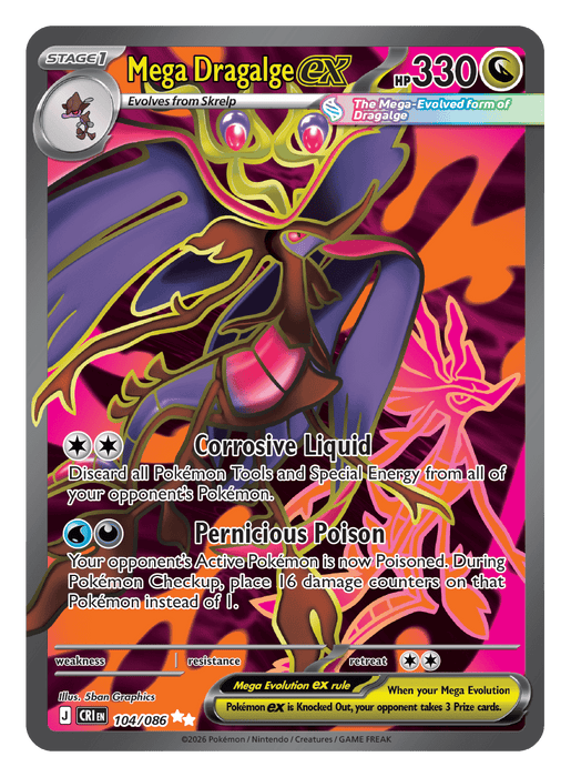 Image for Mega Dragalge ex (104/086) [Mega Evolution: Chaos Rising] - Pokemon